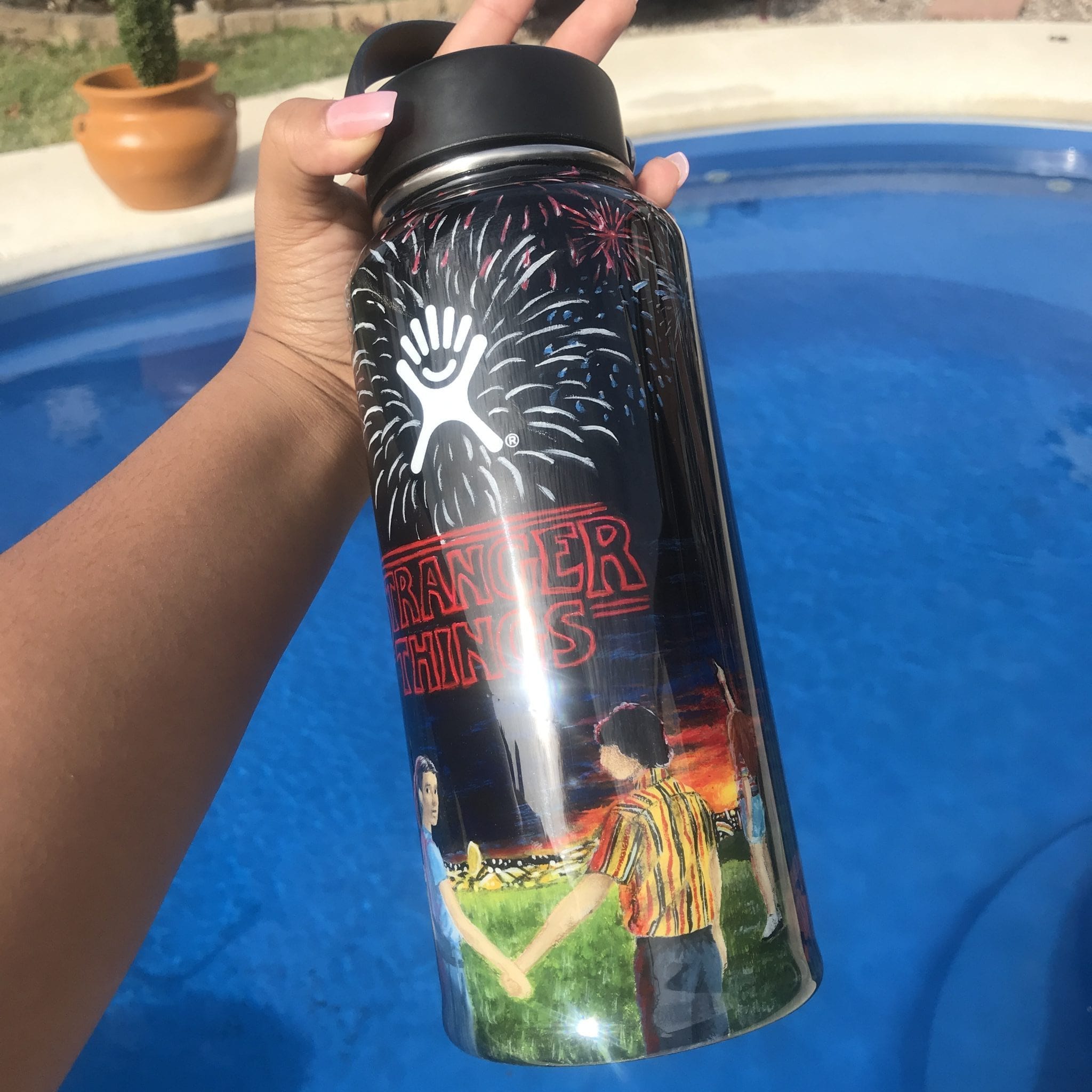 Stranger Things Hand Painted Hydro Flask
